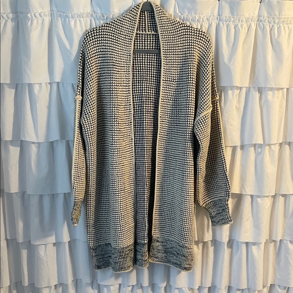 Women's Black and Tan Cardigan Sweater